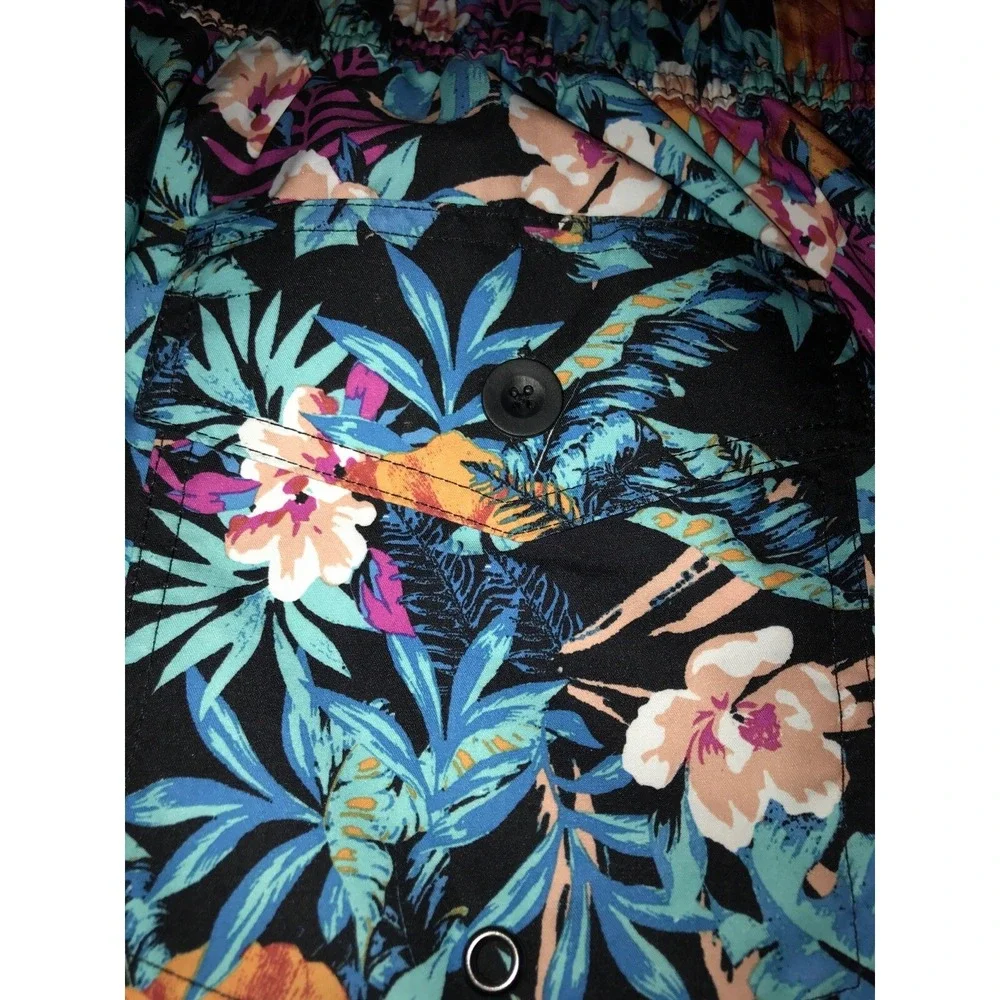 Mens Size XXL Swim Trunks, Mesh Lining Bright Tropical Print 8